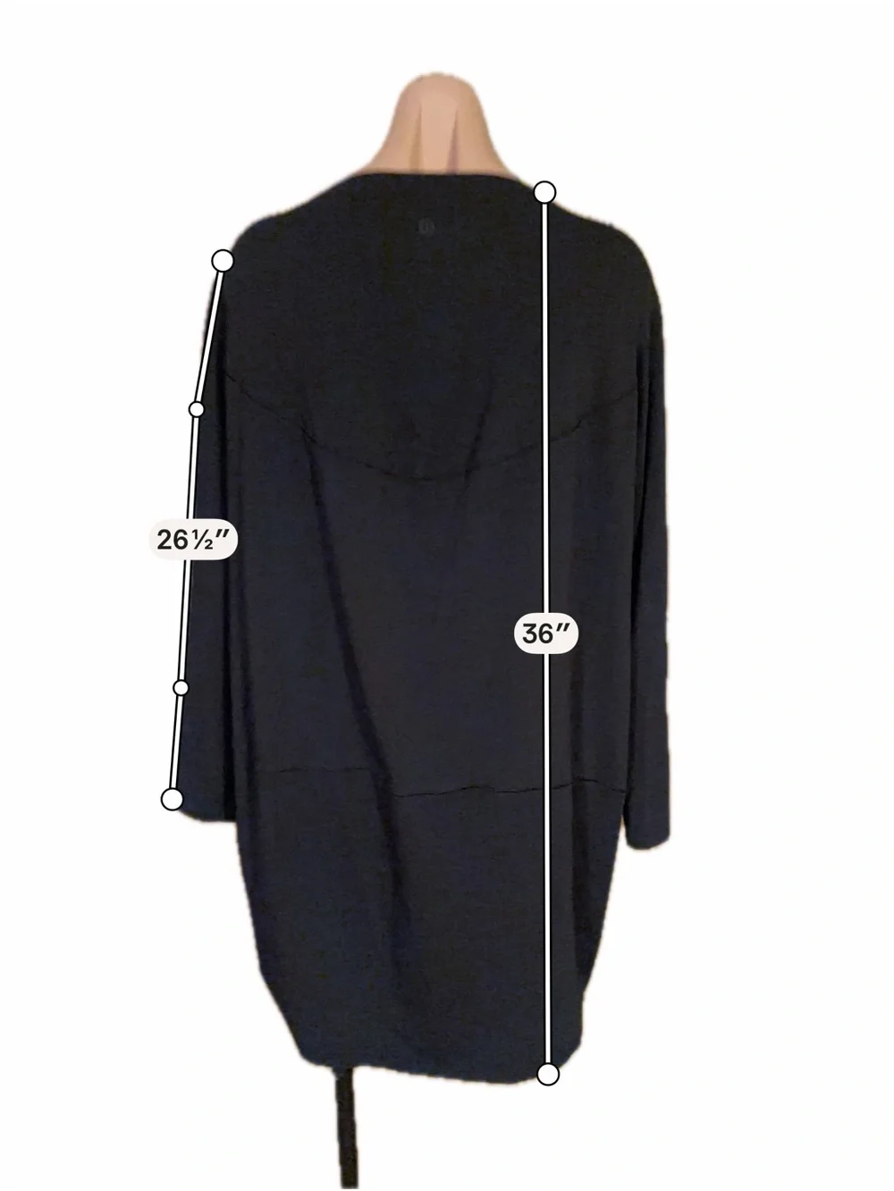 ⁠Lululemon Womens Black Back In Action Long Sleeve Mini Dress Tunic Dress⁠